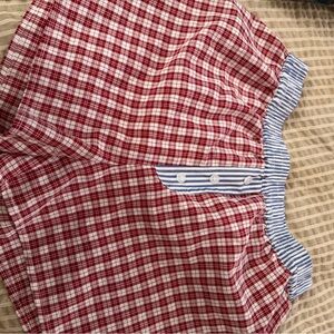 Sincerely Jules Red and White Plaid with Blue Stripes SET top and bottoms